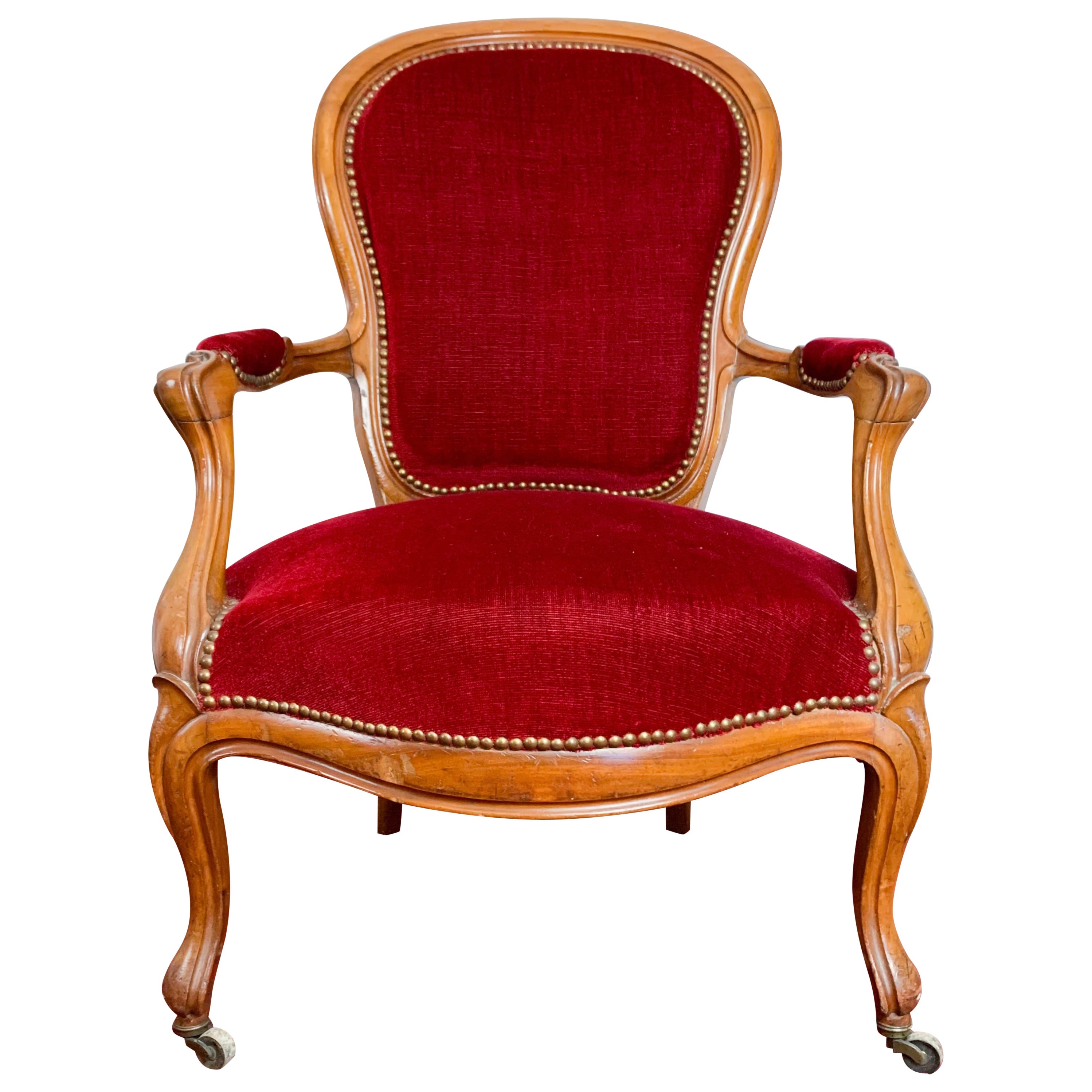 Louis XV Style Cabriolet Armchair, Circa 1850 For Sale