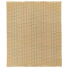 Rug & Kilim's Contemporary Striped Flat Weave, Cream, Beige Brown Pattern