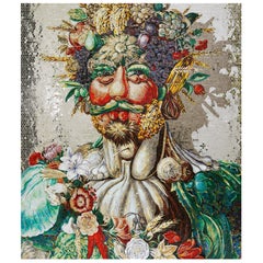Künstlerisches handgefertigtes Mosaik-Porträt-Wanddekor, Maße und Farben anpassbar