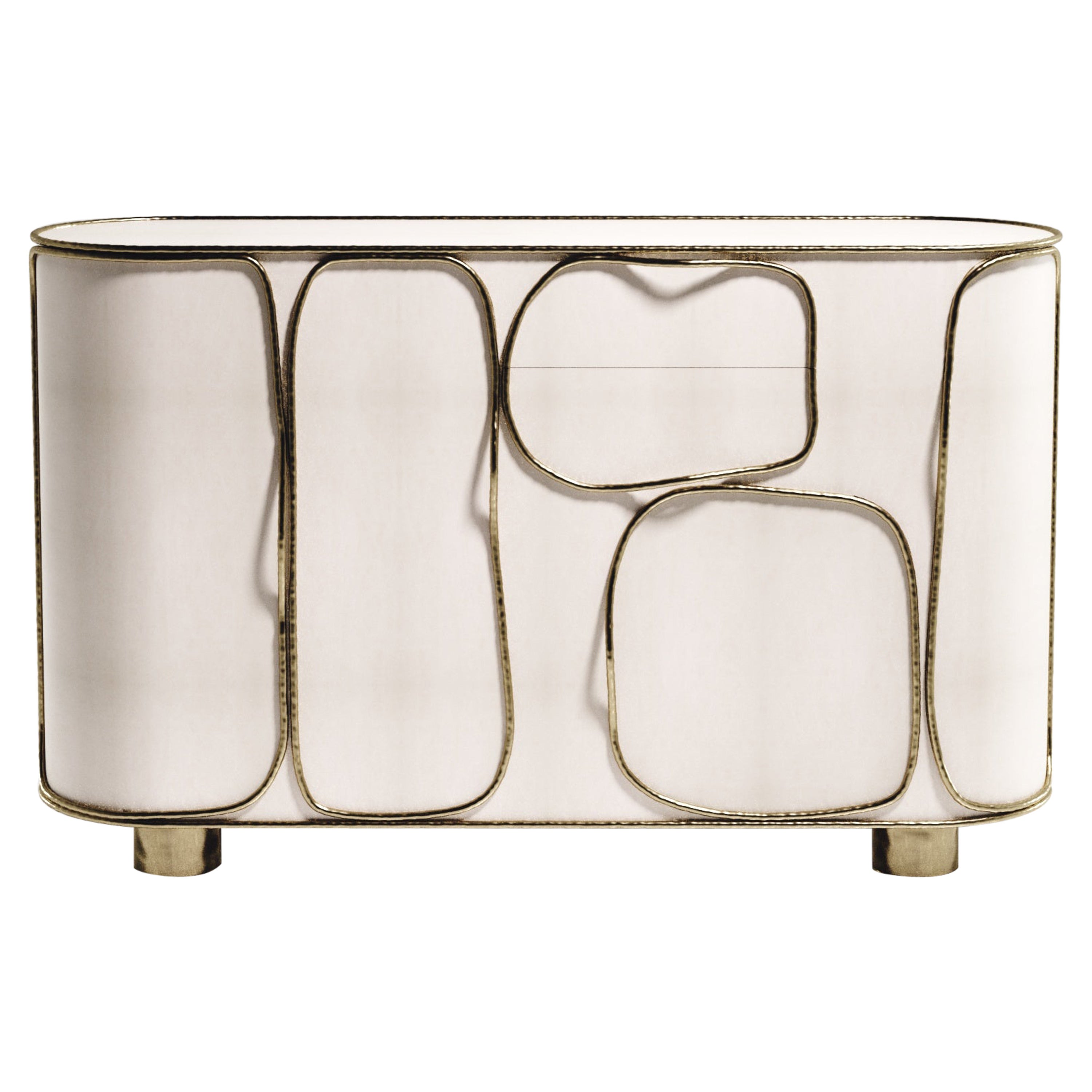 Parchment Buffet with Bronze-Patina Brass Details by R&Y Augousti