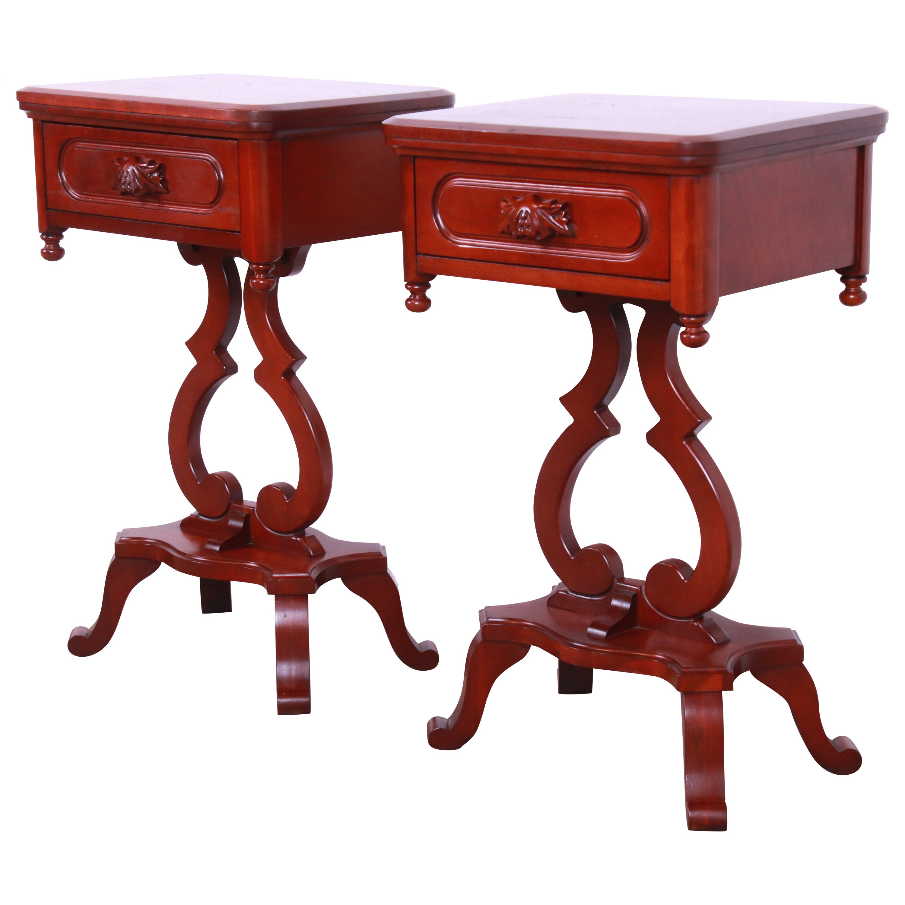 Lillian Russell Collection Victorian Cherry Nightstands by Davis Cabinet Co.