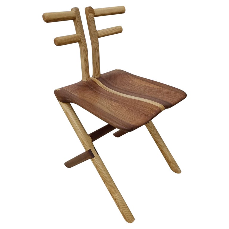 Handcrafted Deer Dining Chair in Solid Woods For Sale at 1stDibs