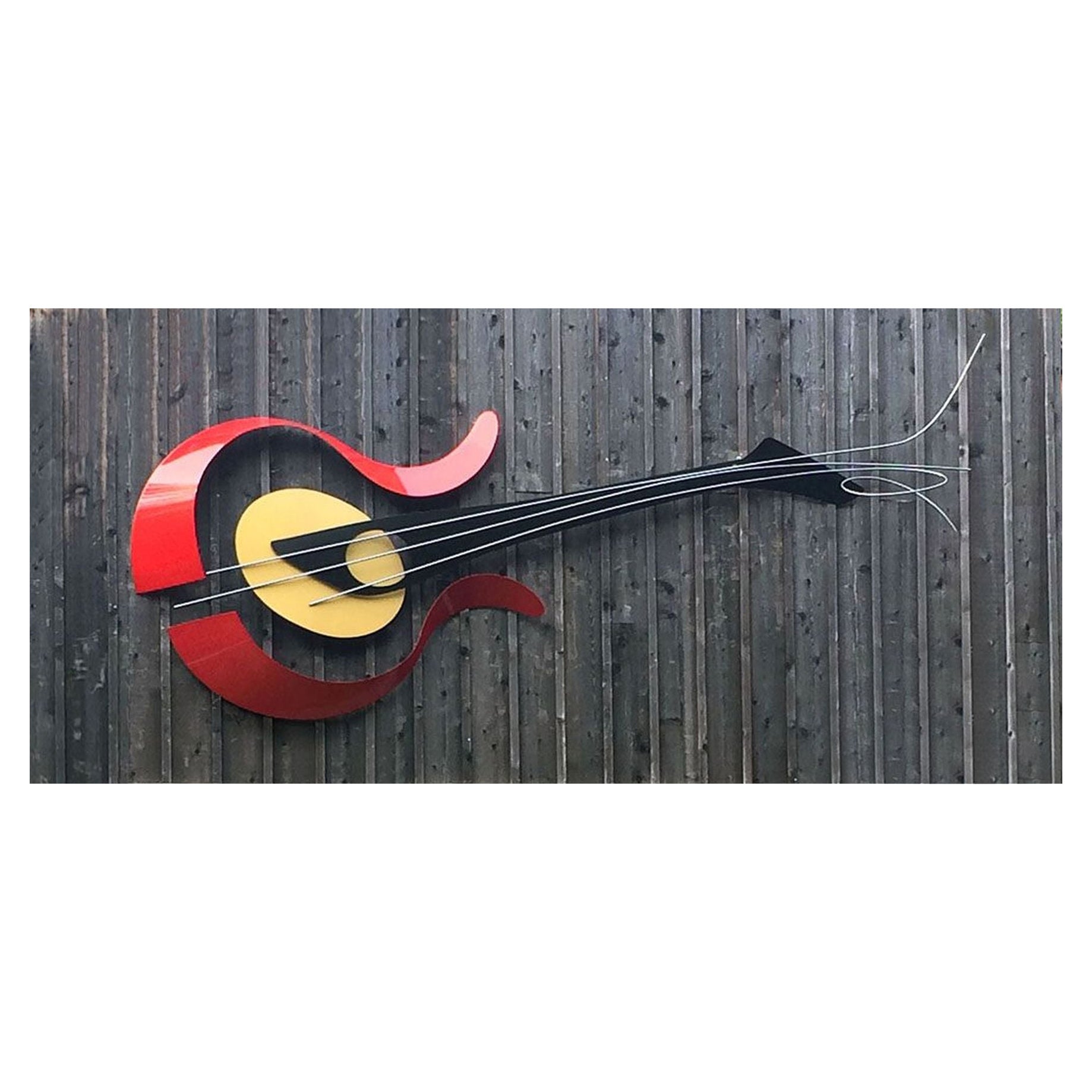 One of a Kind 1st Love Red Guitar Powder Coated Steel For Sale