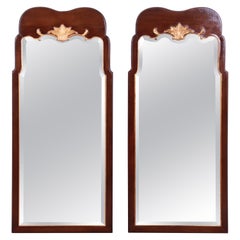 Henredon Regency Mahogany and Gold Gilt Wall Mirrors, Pair