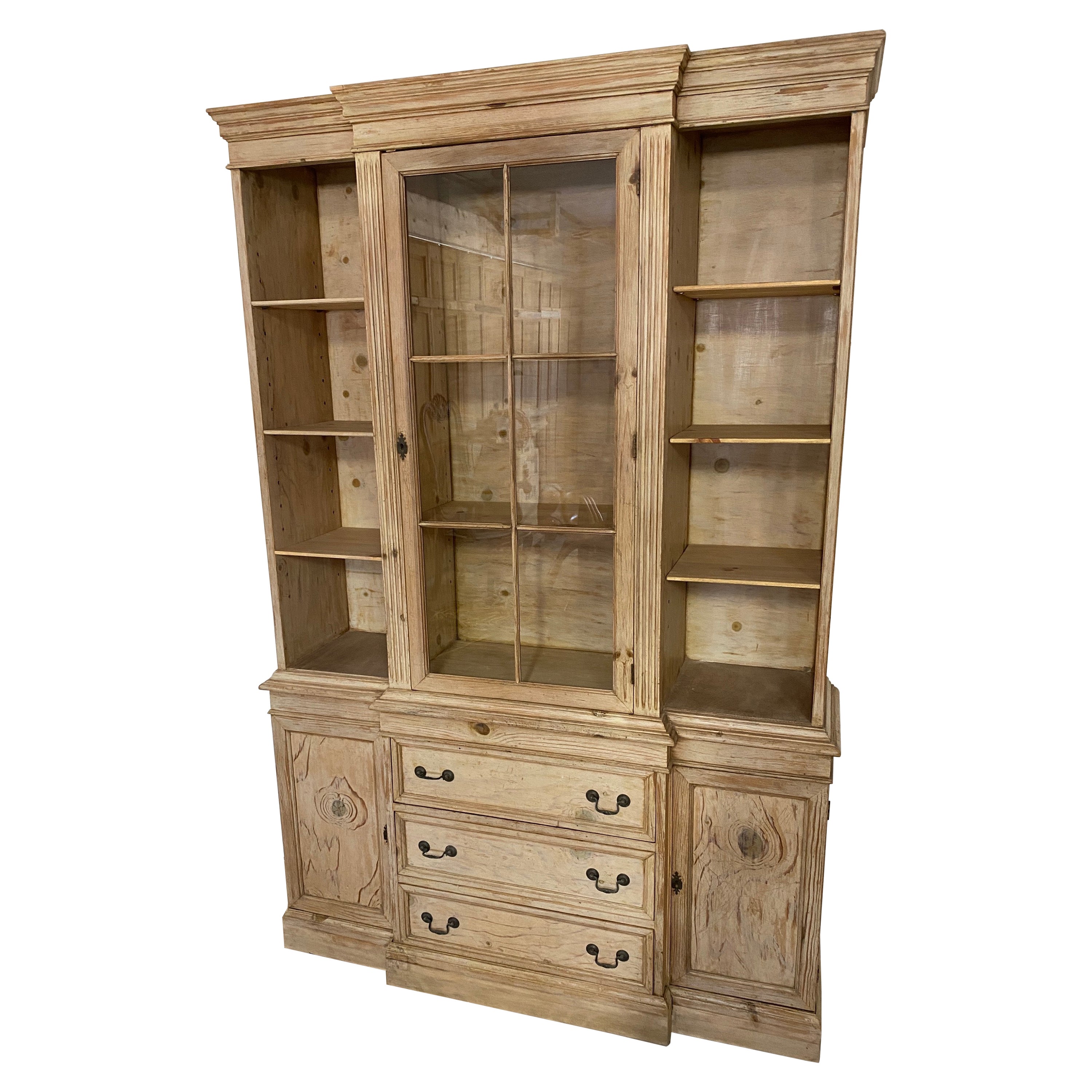 19th Century Sheraton Style Country Pine Breakfront