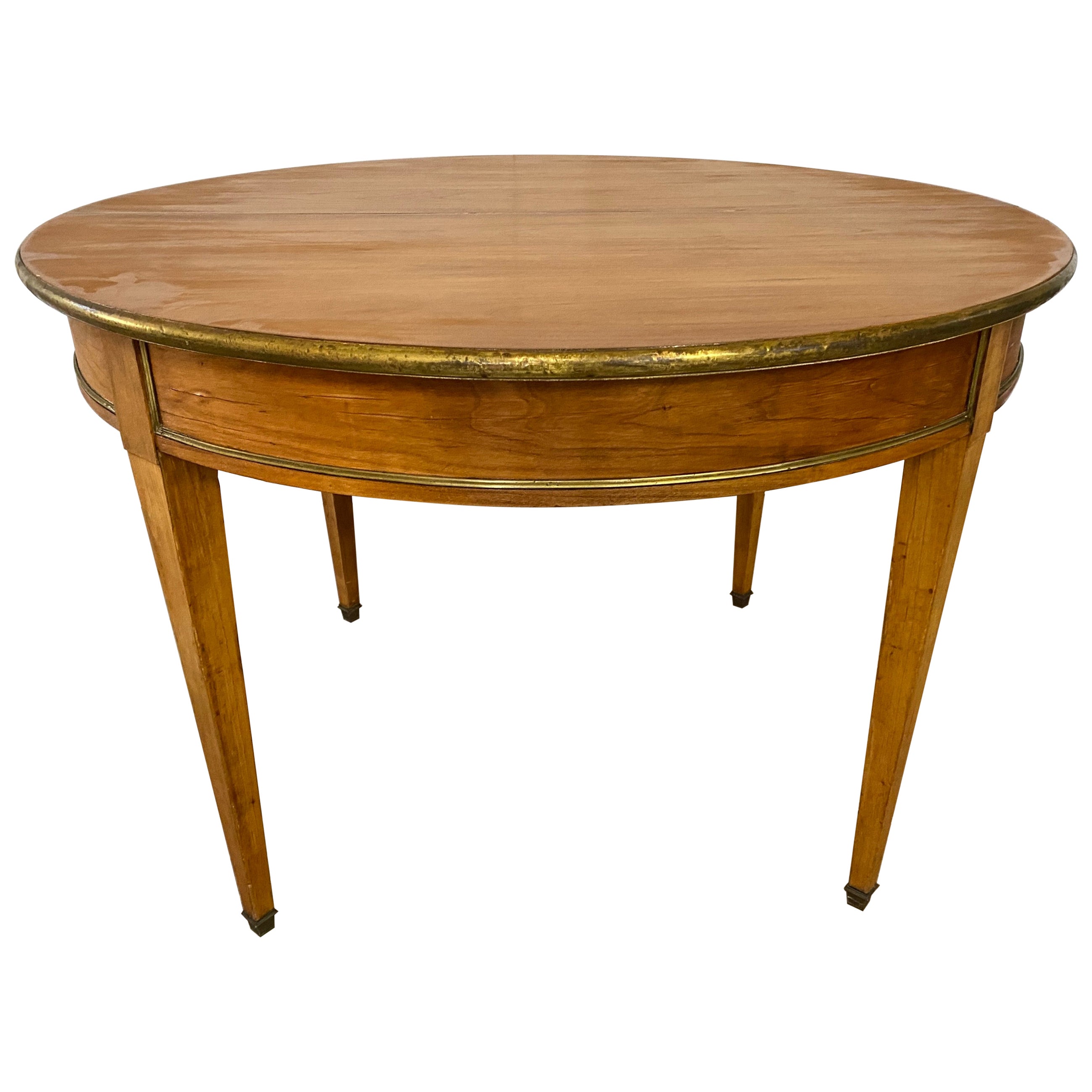 Napoleon III Round Occasional Table with Brass Trim