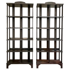 Used Custom Industrial Artisan Made Steel Étagère Shelving Unit