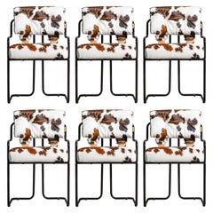 Set of Six Cowhide Tucroma Armchairs by Guido Faleschini for Mariani, New