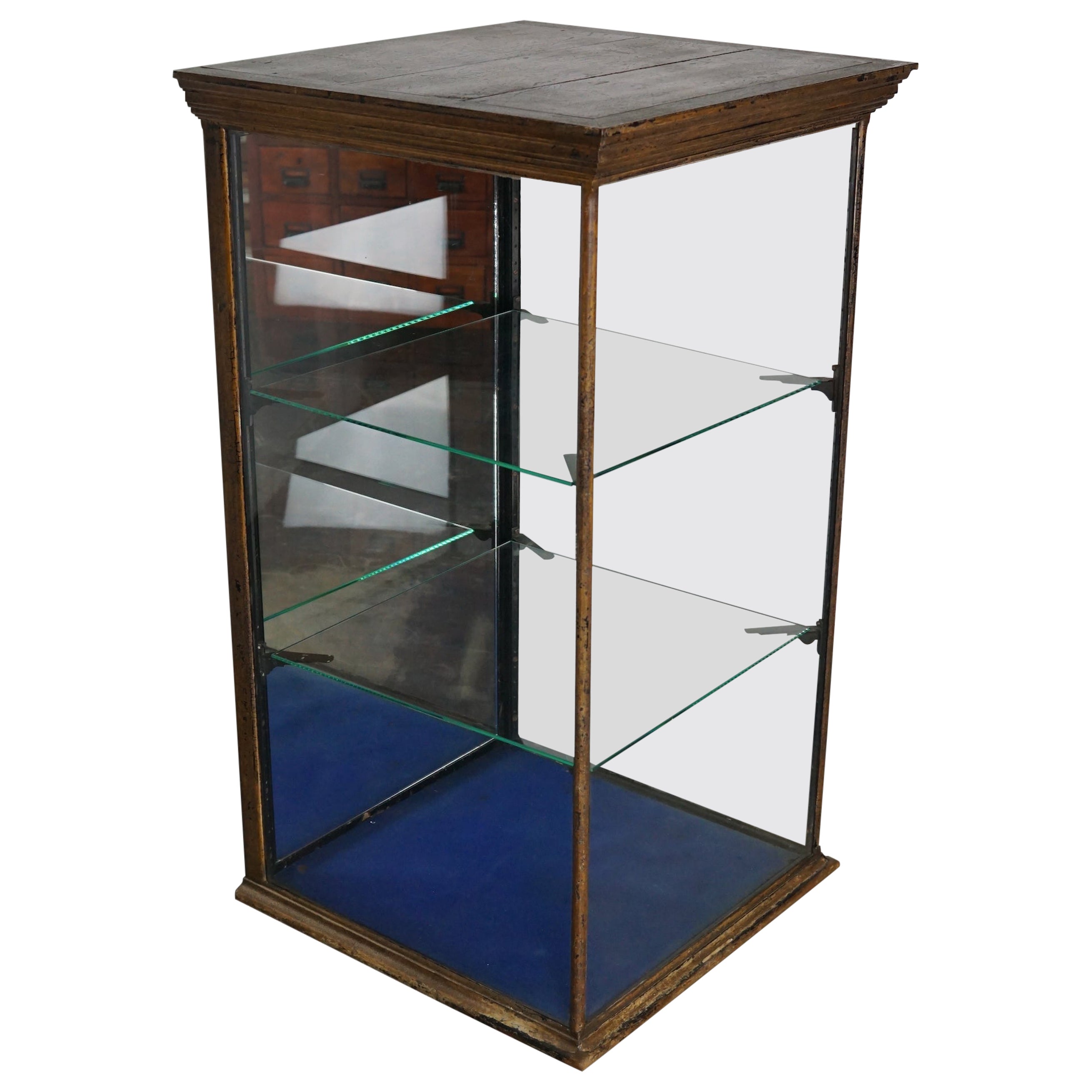 Victorian Painted Mahogany Shop Display Cabinet / Vitrine, Late 19th Century For Sale