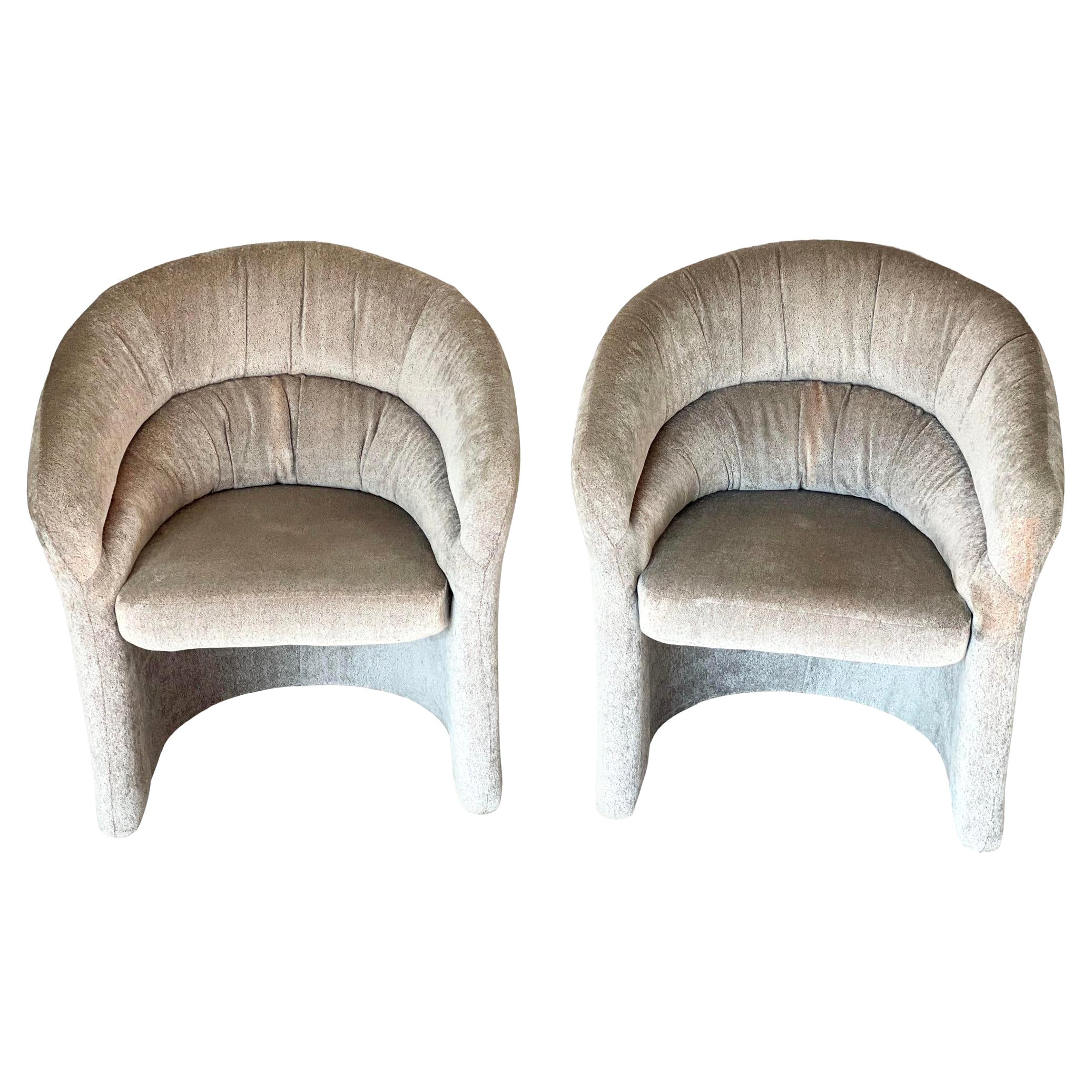 1980s Postmodern Chairs in the Style of Vladimir Kagan, a Pair