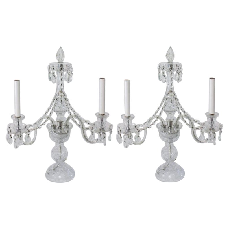 Early 20th Century Crystal Candelabra – A pair For Sale