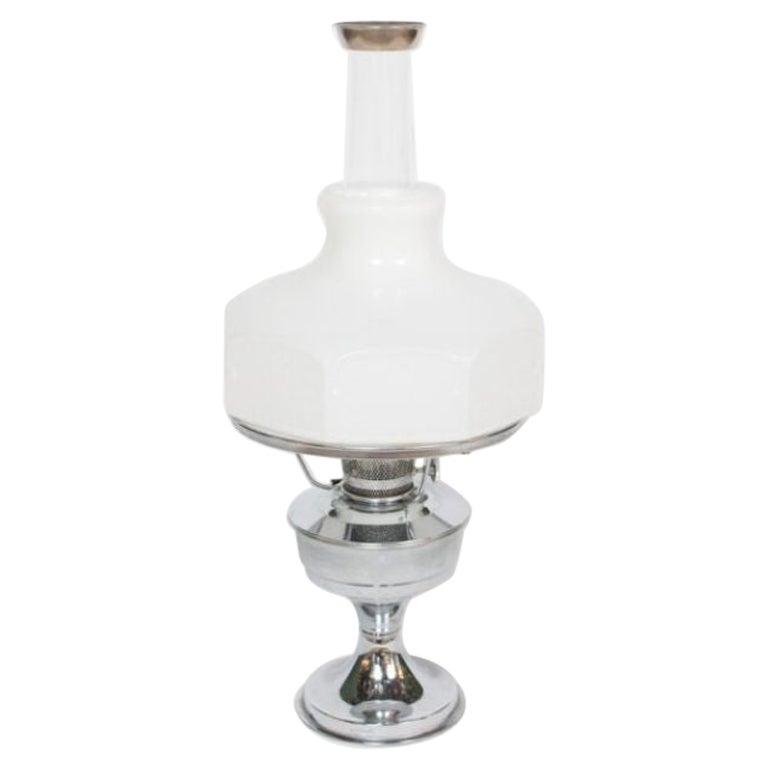 Nickel Alladin Oil Lamp  For Sale