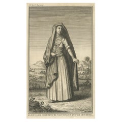 Gravure d'un costume des femmes musulmanes dans l'Empire mogol ou moghol, 1731