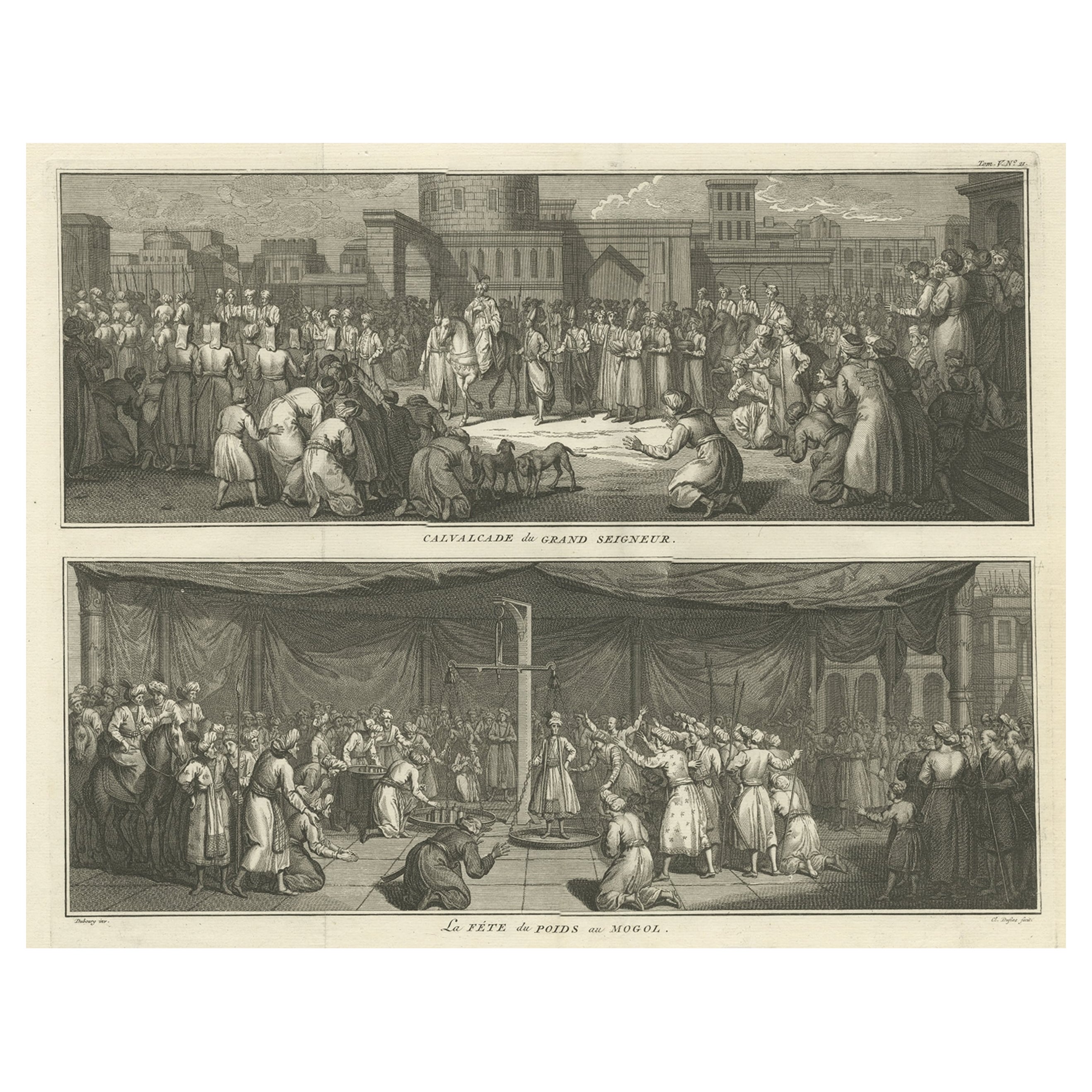 Calvalcade du Grand Lord et célébration des Poids de l'Empire moghol, 1727