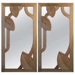 Pair of Late 20th Century Spanish Tall Bamboo Wall Mirrors