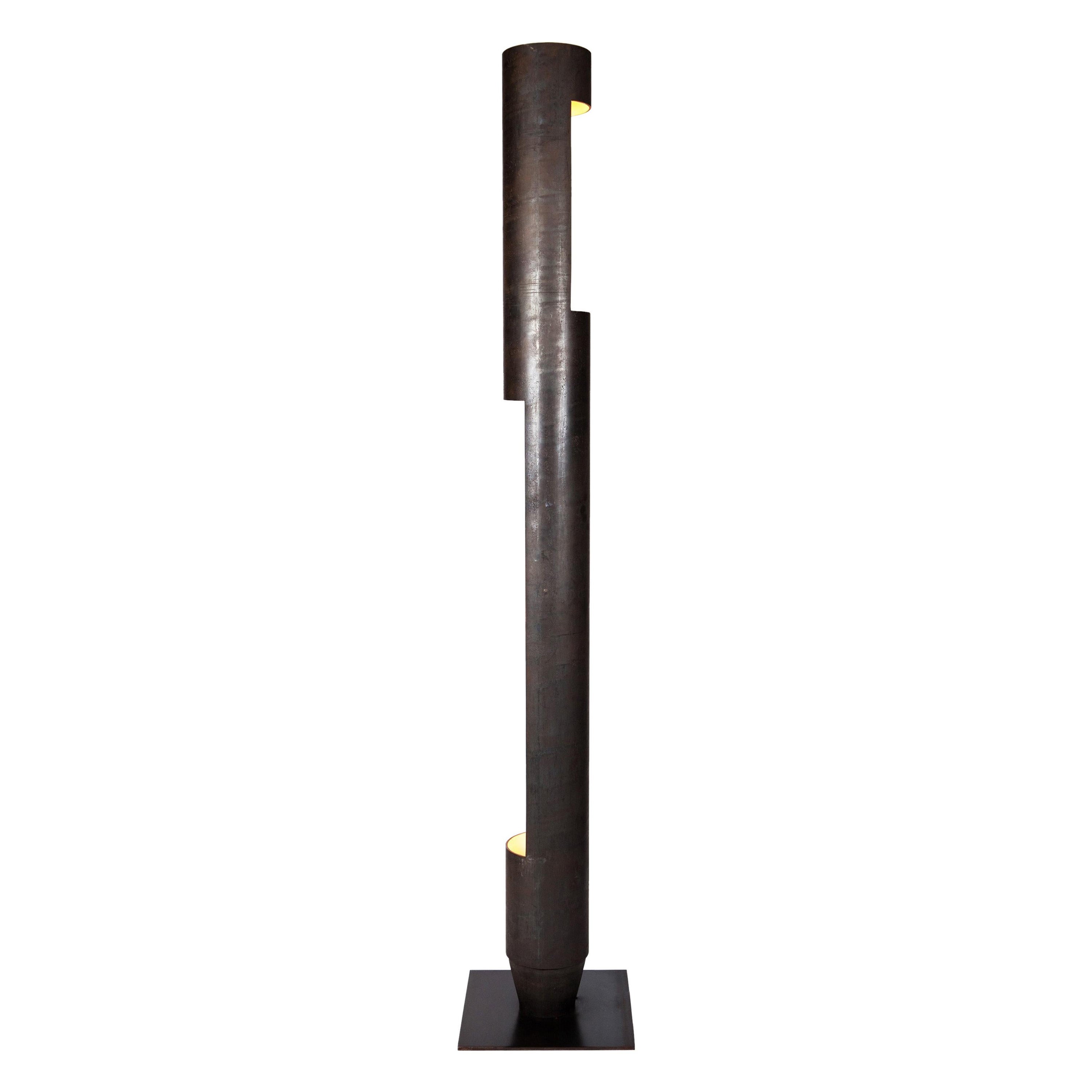 Floor Lamp Rough Steel Created by Atelier Boucquet For Sale