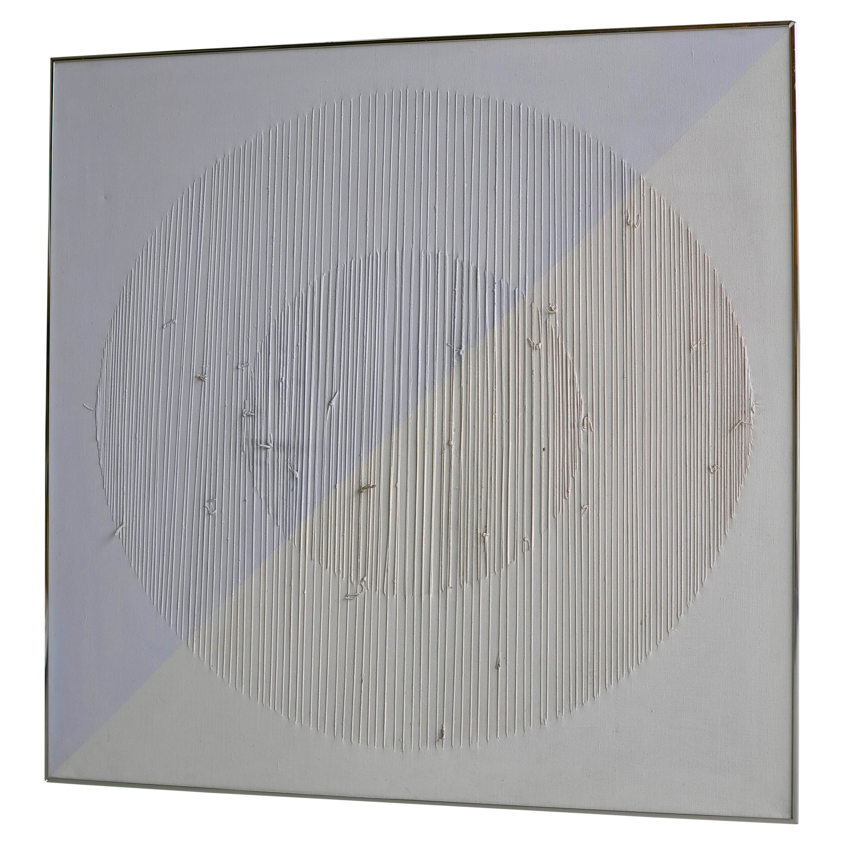 Paul Bakker Zero Art, Circle Form, Paint Canvas in Combination with Rope, 1970's For Sale