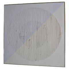 Paul Bakker Zero Art, Forme de cercle, peinture sur toile en combinaison avec corde, années 1970
