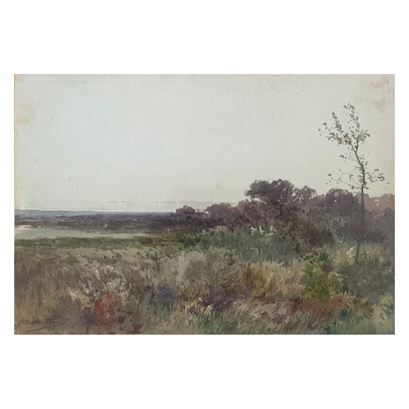 Combe-Velluet Watercolor Landscape France 19th Century
