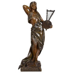 French Art Nouveau Bronze Figure "Bohémienne" by Emmanuel Villanis