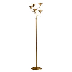 Golden Brass Floor Lamp Attributed to Arredoluce