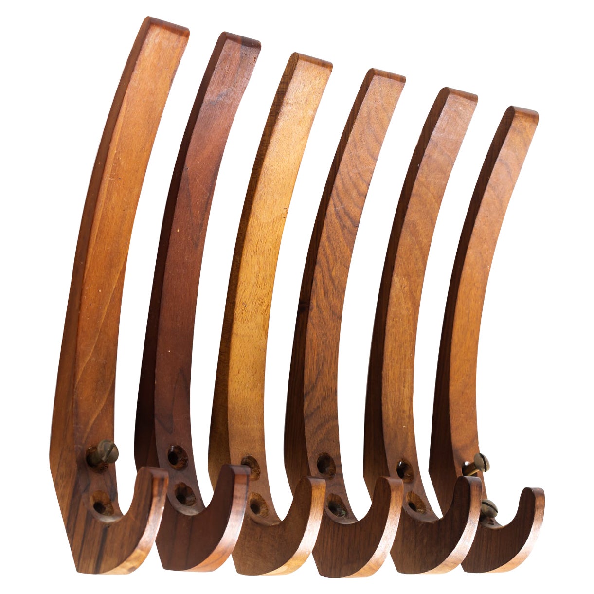 6 Wall Hooks Rosewood Vienna around 1960s For Sale