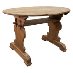 18th Century Oval Swedish Walnut Bockboard Table