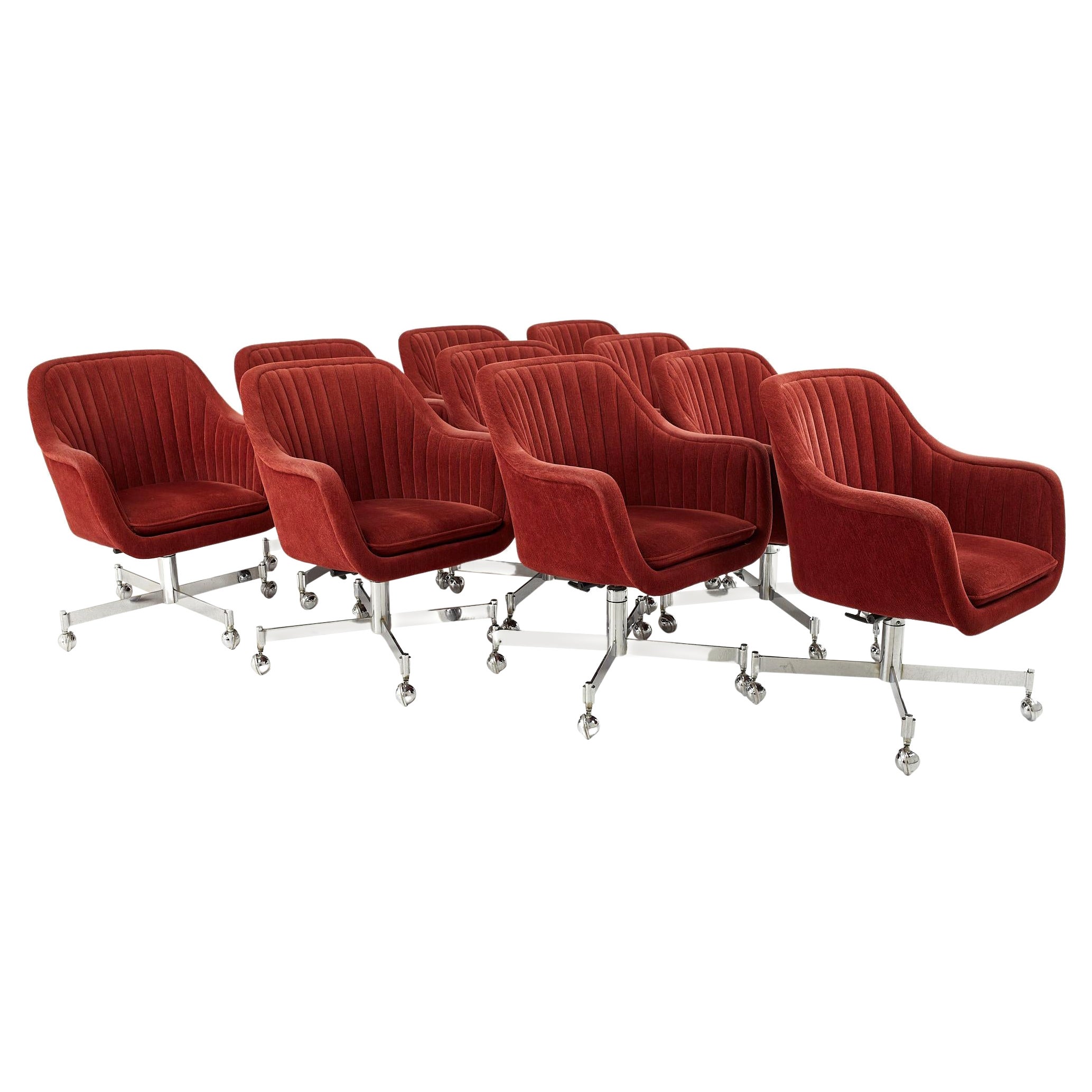 Hold!! Brickel Associates Mid Century Office Chairs, Set of 10