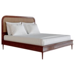 The Walford Bed by Lind + Almond in Rattan & Cognac (Euro Mega King)