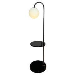 Bauhaus Floor Lamp, Nickel-Plated and Black Lacquer, Germany, circa 1930