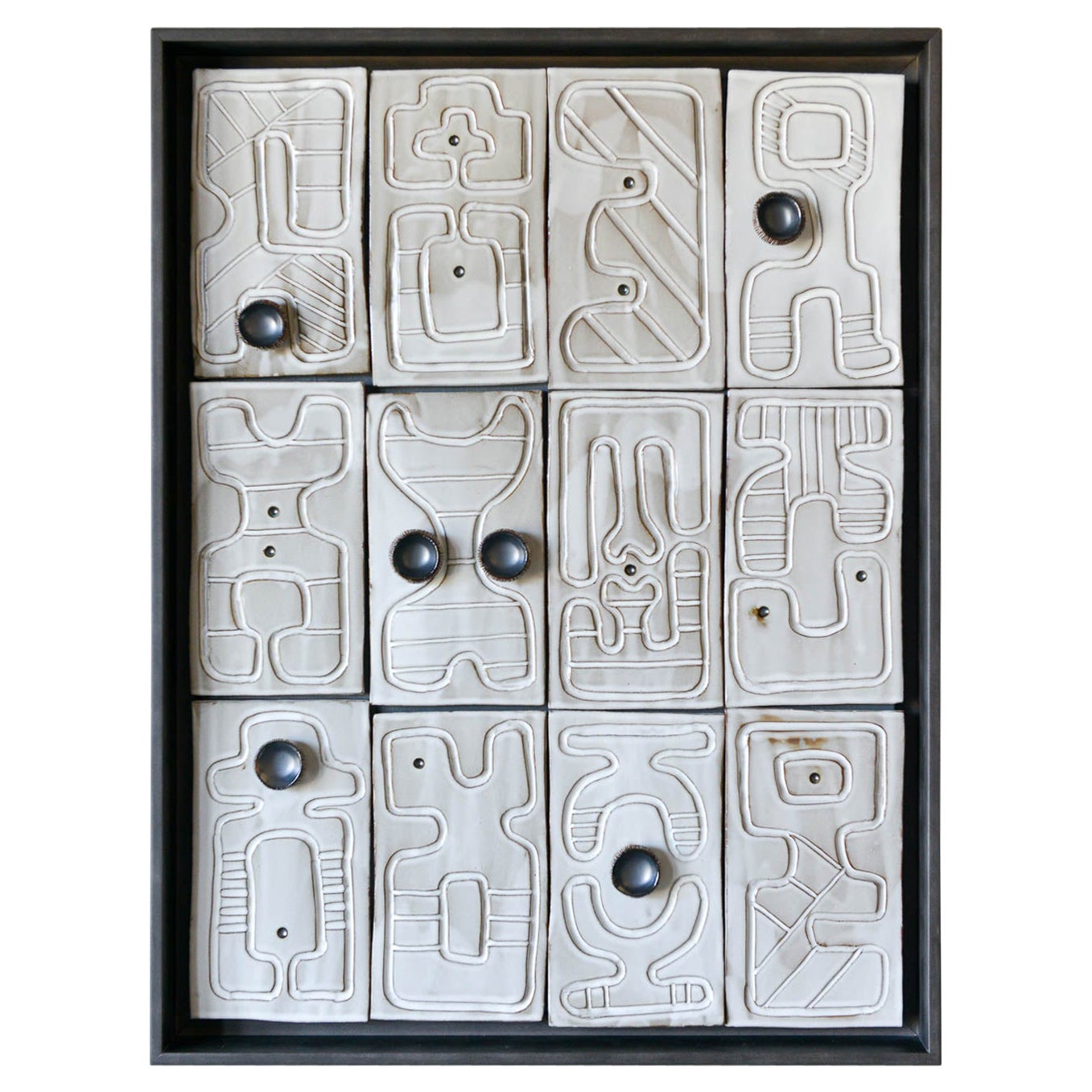 Ceramic Wall Relief by California Artist Adele Martin, 'New Alphabet-Dialog'
