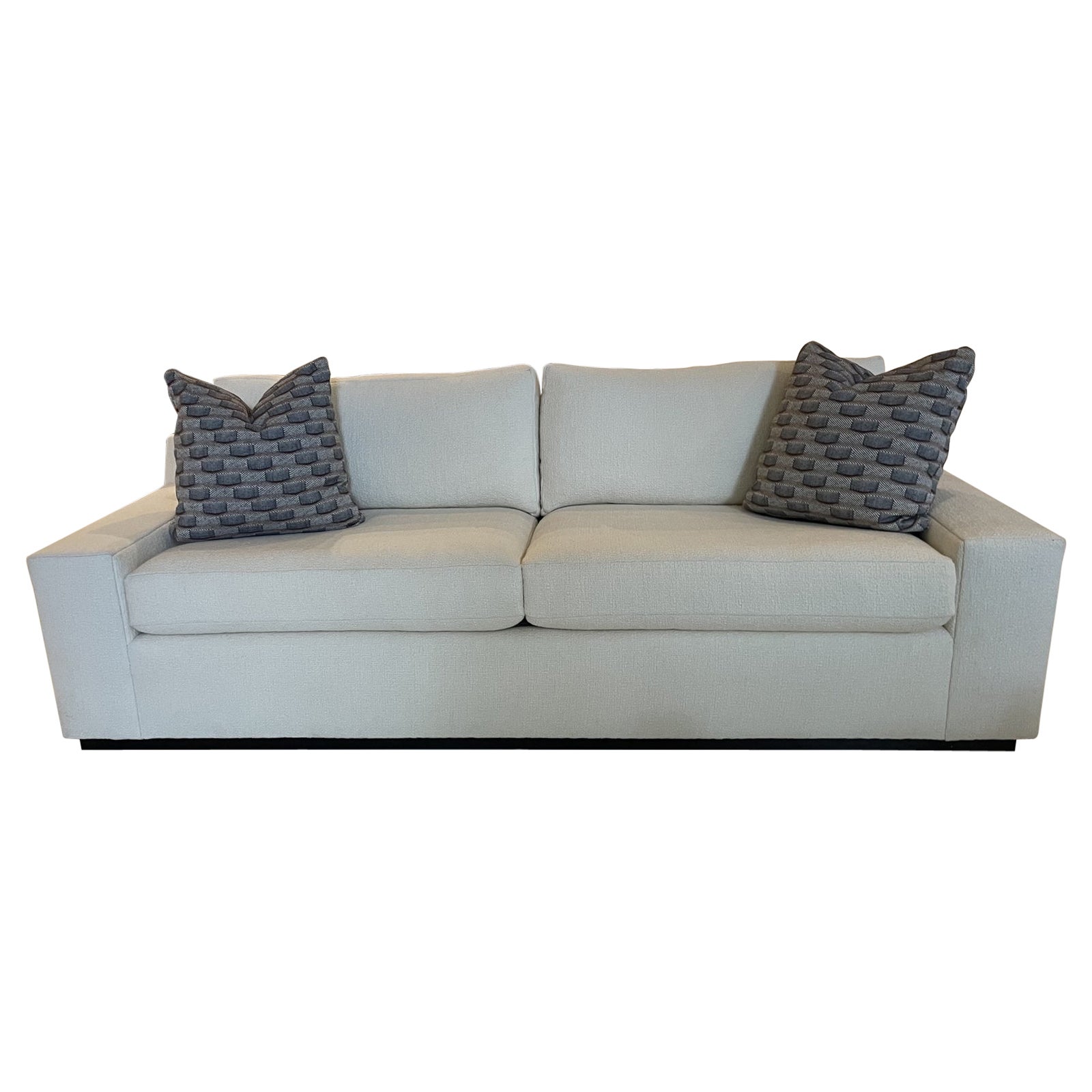 Modern Contemporary Wide Track Arm Boucle Sofa For Sale