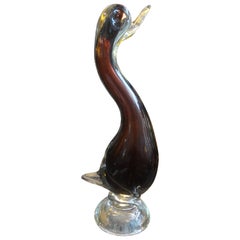 Large Venini Style Murano Glass Duck