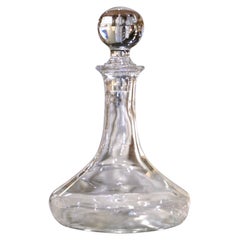 Vintage Midcentury French Glass Wine Carafe Decanter with Stopper