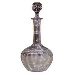 Retro Mid-Century French Glass Wine Carafe Decanter with Stopper