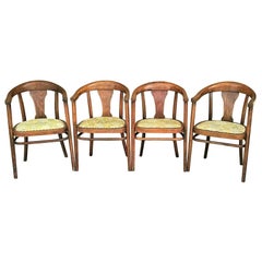 Antique Mundus J & J Kohn Bentwood Elbow Chairs, Set of 4