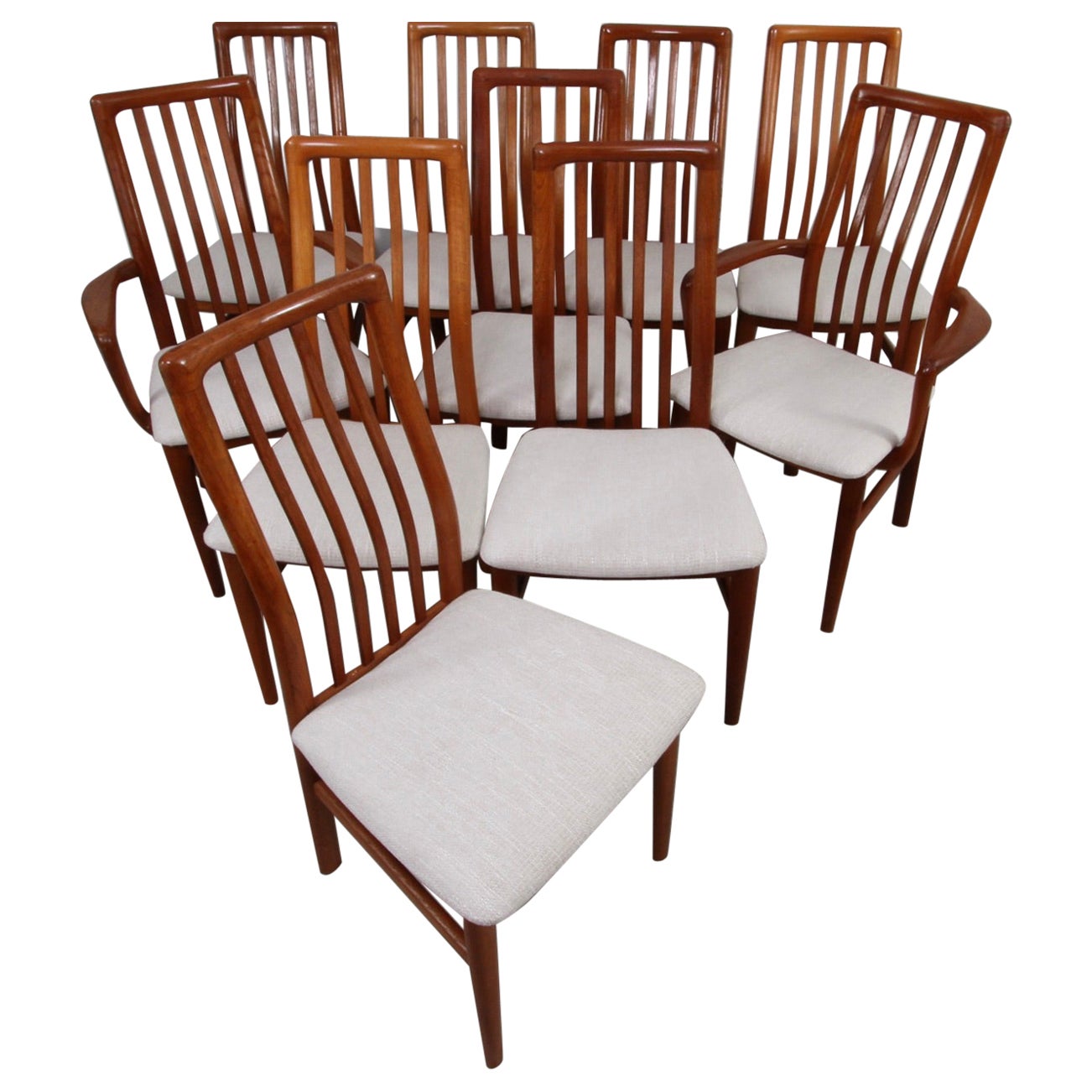 Set of 10 Danish Modern Teak Dining Chairs by SVA Møbler For Sale