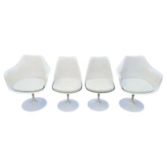 Authentic 1970's Knoll Eero Saarinen Tulip Swivel Dining Chairs, Set of 4