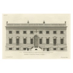 Antique Print of the South Front of Stourhead, Wiltshire, England, 1725