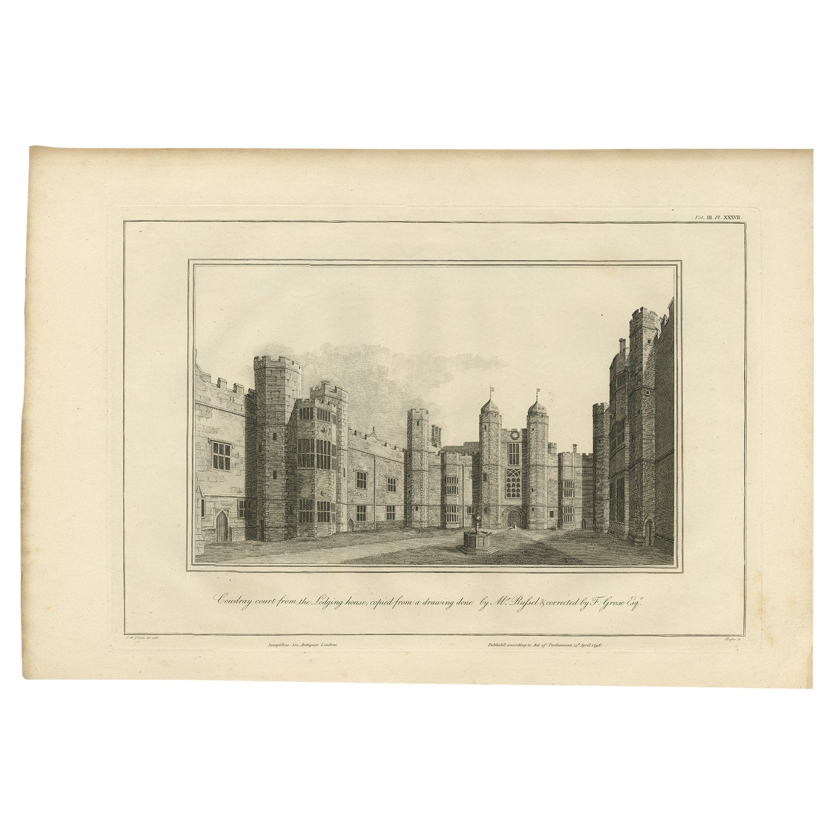 Cowdray Court from the Lodging House, Basire, 1796 For Sale