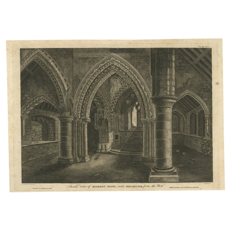 Inside View of Magdalen Chapel in the Cowgate in Edinburgh. Scotland, 1790 For Sale