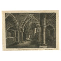 Antique Inside View of Magdalen Chapel in the Cowgate in Edinburgh. Scotland, 1790