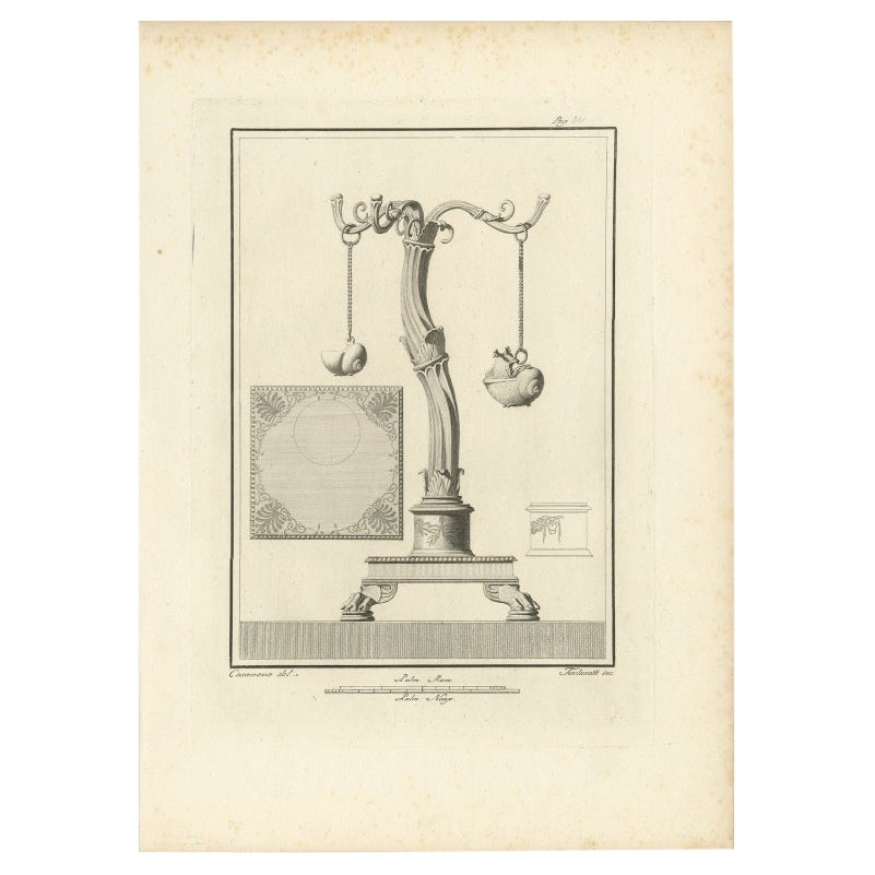 Antique Print of the Monuments of Herculaneum by Bayardi, 1762 For Sale