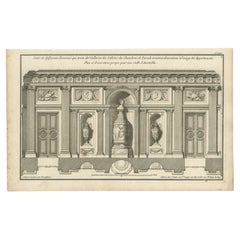 Pl. 1 Antique Architecture Print of the Design of a Gallery by Neufforge, c.1770