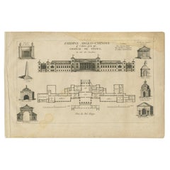 Pl. 1 Antique Print of the Stowe House by Le Rouge, 1776