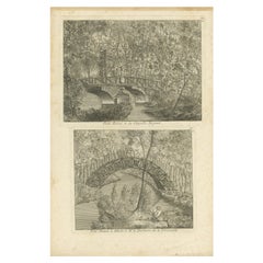Pl. 20, Antiker Druck der Brücke der Nogent-Kapelle und einer chinesischen Brücke von Le R
