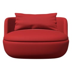 Moooi Bart Swivel Armchair in Foam Seat with Divina 3 Red Upholstery