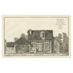 Antique Print of a Cottage in an English Garden by Le Rouge, c.1785