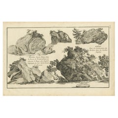 Pl. 22 Antique Print of Various Rock Formations by Le Rouge, c.1785