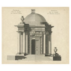 Impression de pavillons de jardin du comte de Tilney et du chevalier Stevenson, vers 1785